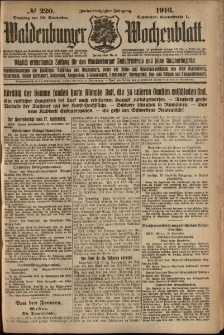 Waldenburger Wochenblatt, Jg. 62, 1916, nr 220