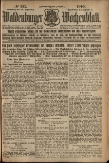 Waldenburger Wochenblatt, Jg. 62, 1916, nr 221