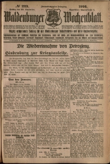 Waldenburger Wochenblatt, Jg. 62, 1916, nr 223
