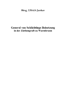 General von Schlichtings Beisetzung in der Ziethengruft zu Warmbrunn [Dokument elektroniczny]