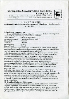 Sprawozdanie z działalności Jeleniogórskiego Stowarzyszenia Filatelistów i Kolekcjonerów w roku 2004 [Dokument życia społecznego]