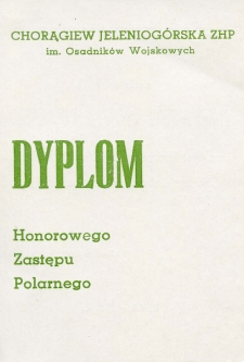 Dyplom Honorowego Zastępu Polarnego [Dokument życia społecznego]
