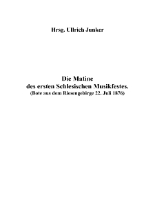Die Matinedes ersten Schlesischen Musikfestes [Dokument elektroniczny]