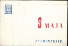 3 Maja - zaproszenie [Dokument życia społecznego]