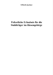 Polizeiliche Erlaubnis für die Stuhlträger im Riesengebirge [Dokument elektroniczny]