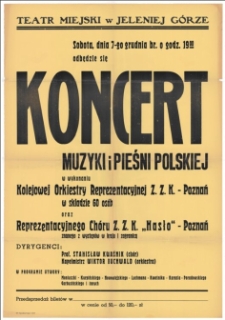 Koncert muzyki i pieśni polskiej - afisz [Dokument życia społecznego]
