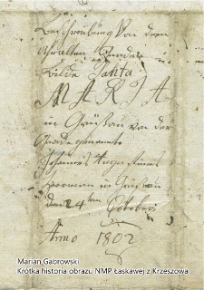 Krótka historia Obrazu NMP Łaskawej z Krzeszowa [Dokument elektroniczny]