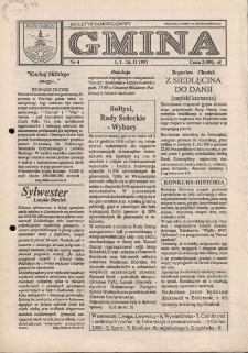 Gmina : biuletyn samorządowy : pismo Rady Gminy w Jeżowie Sudeckim, 1991, nr 4