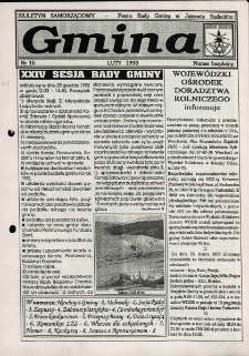 Gmina : biuletyn samorządowy : pismo Rady Gminy w Jeżowie Sudeckim, 1993, nr 15