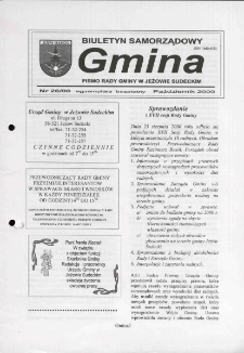 Gmina : biuletyn samorządowy : pismo Rady Gminy w Jeżowie Sudeckim, 2000, nr 26
