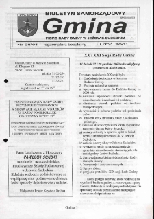 Gmina : biuletyn samorządowy : pismo Rady Gminy w Jeżowie Sudeckim, 2001, nr 28