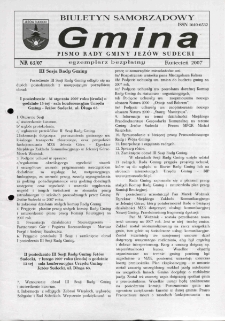 Gmina : biuletyn samorządowy : pismo Rady Gminy Jeżów Sudecki, 2007, nr 65
