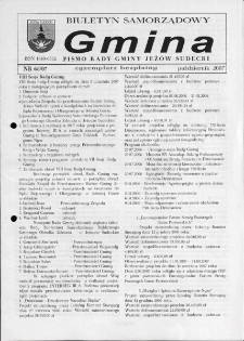 Gmina : biuletyn samorządowy : pismo Rady Gminy Jeż&oacute;w Sudecki, 2007, nr 68