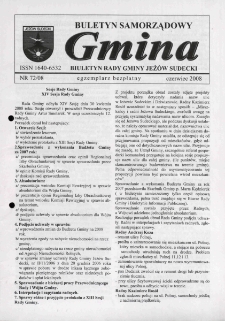 Gmina : biuletyn samorządowy : pismo Rady Gminy Jeżów Sudecki, 2008, nr 72
