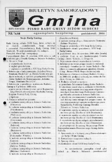 Gmina : biuletyn samorządowy : pismo Rady Gminy Jeż&oacute;w Sudecki, 2008, nr 74