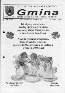 Gmina : biuletyn samorządowy : pismo Rady Gminy Jeżów Sudecki, 2008, nr 75