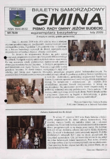Gmina : biuletyn samorządowy : pismo Rady Gminy Jeżów Sudecki, 2009, nr 76
