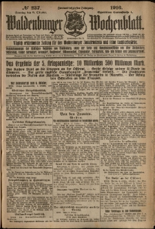 Waldenburger Wochenblatt, Jg. 62, 1916, nr 237