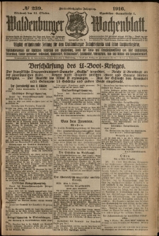 Waldenburger Wochenblatt, Jg. 62, 1916, nr 239