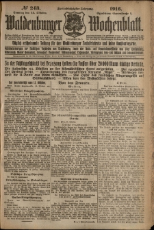 Waldenburger Wochenblatt, Jg. 62, 1916, nr 243