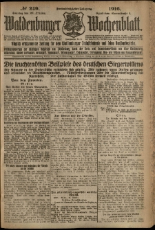 Waldenburger Wochenblatt, Jg. 62, 1916, nr 249
