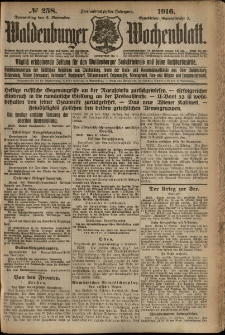 Waldenburger Wochenblatt, Jg. 62, 1916, nr 258