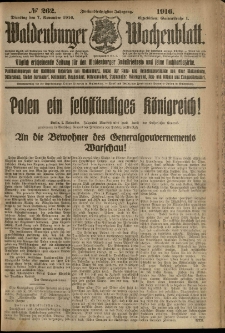 Waldenburger Wochenblatt, Jg. 62, 1916, nr 262