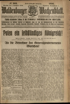 Waldenburger Wochenblatt, Jg. 62, 1916, nr 262