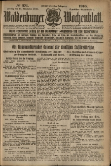 Waldenburger Wochenblatt, Jg. 62, 1916, nr 271