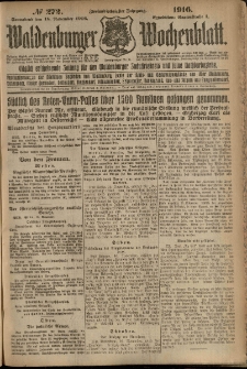 Waldenburger Wochenblatt, Jg. 62, 1916, nr 272