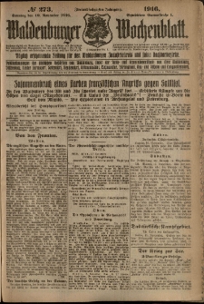 Waldenburger Wochenblatt, Jg. 62, 1916, nr 273