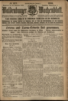 Waldenburger Wochenblatt, Jg. 62, 1916, nr 277