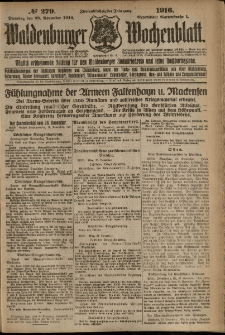 Waldenburger Wochenblatt, Jg. 62, 1916, nr 279