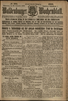 Waldenburger Wochenblatt, Jg. 62, 1916, nr 281