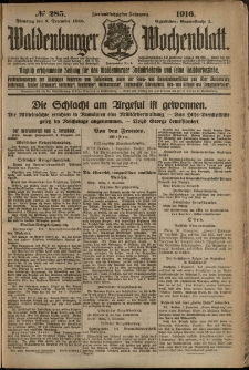 Waldenburger Wochenblatt, Jg. 62, 1916, nr 285