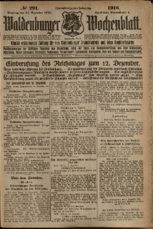 Waldenburger Wochenblatt, Jg. 62, 1916, nr 291