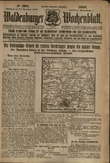 Waldenburger Wochenblatt, Jg. 62, 1916, nr 298