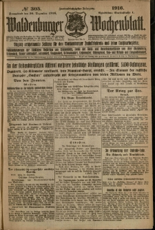Waldenburger Wochenblatt, Jg. 62, 1916, nr 305