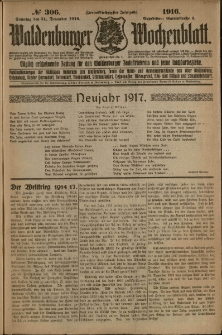 Waldenburger Wochenblatt, Jg. 62, 1916, nr 306