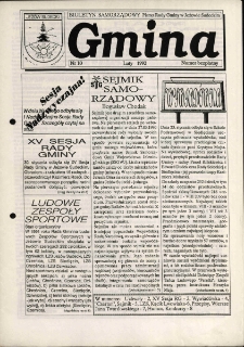 Gmina : biuletyn samorządowy : pismo Rady Gminy w Jeżowie Sudeckim, 1992, nr 10