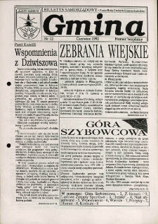 Gmina : biuletyn samorządowy : pismo Rady Gminy w Jeżowie Sudeckim, 1992, nr 12