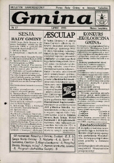 Gmina : biuletyn samorządowy : pismo Rady Gminy w Jeżowie Sudeckim, 1993, nr 17