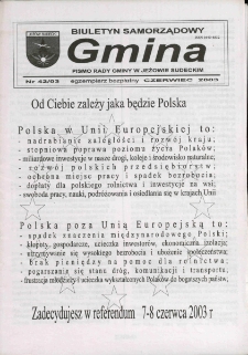 Gmina : biuletyn samorządowy : pismo Rady Gminy w Jeżowie Sudeckim, 2003, nr 42
