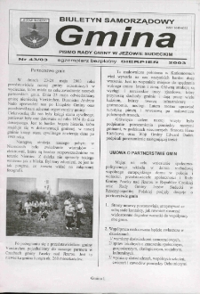 Gmina : biuletyn samorządowy : pismo Rady Gminy w Jeżowie Sudeckim, 2003, nr 43