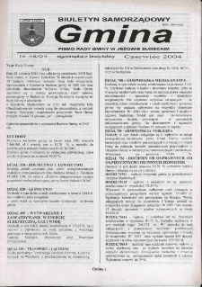 Gmina : biuletyn samorządowy : pismo Rady Gminy w Jeżowie Sudeckim, 2004, nr 48