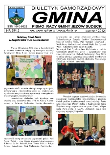 Gmina : biuletyn samorządowy : pismo Rady Gminy Jeżów Sudecki, 2012, nr 95