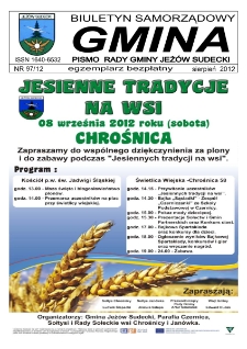 Gmina : biuletyn samorządowy : pismo Rady Gminy Jeżów Sudecki, 2012, nr 97