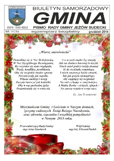 Gmina : biuletyn samorządowy : pismo Rady Gminy Jeż&oacute;w Sudecki, 2014, nr 111