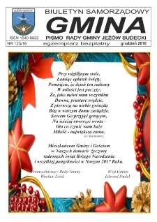 Gmina : biuletyn samorządowy : pismo Rady Gminy Jeż&oacute;w Sudecki, 2016, nr 123