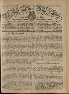 Der Bote aus dem Riesen-Gebirge : Zeitung für alle Stände, R. 95, 1907, nr 45